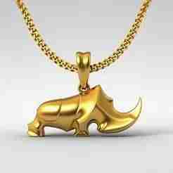 Rhino pendant charm
