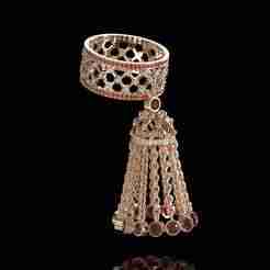 RING WITH STONES AND TASSEL 3D print model