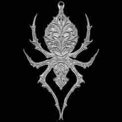 rnate Spider Sculpture Pendant