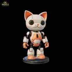 Robot Cat Figure 3D Model