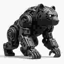 Robotic Bear 3D Print – Futuristic Mechanical Animal Figurine
