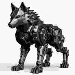 Robotic Wolf 3D Print – Futuristic Mechanical Animal Model