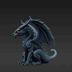 Robust Fantasy Wyrm Key Charm - Printable Dark Mystical Dragon Design File for Keychains