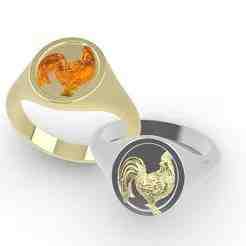 Rooster Signet ring
