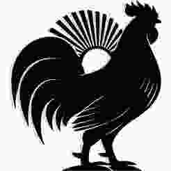 rooster with a sun rising behind its tail - 2D/3D Wall Art STL+SVG For CNC Router, Plasma, Waterjet, Laser & 3D Printer