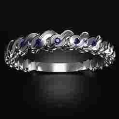 Rope Eternity Ring STL | Churumbela 3D Printable Jewelry with Gemstones