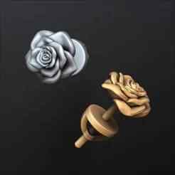 Rose v2 Pusset Earring 3D print model