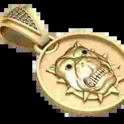 ROUND DOG PENDANT 3d printable model