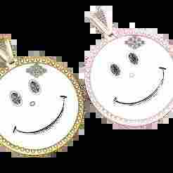 ROUND GOLD EMOJI PENDANT 3d printable model