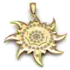 ROUND GOLD SUN  PENDANT  3d printable model