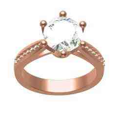 Round Vintage Diamond Solitair Ring for Women