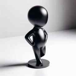 Rounded Shape Boy Figurine 3D Print Decorative Showpiece