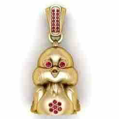 Ruby-Eyed Bunny Pendant – 3D Printable Model