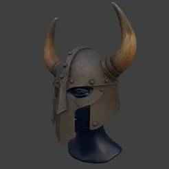 Rugged Viking Horned Helmet