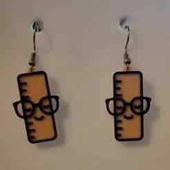 Ruler Earrings & Keychain | No AMS Needed | Back to School Teacher Gift 3D Print STL