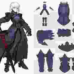 Saber Alter Cosplay Armor Template | Fate Stay Night Dark Artoria | EVA Foam PDO Pepakura File | Wearable Armor Pattern | Digital Download