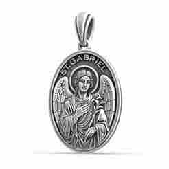 Saint Gabriel Archangel Oval Medal Catholic Christian Pendant