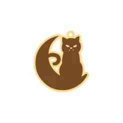 Samhain Jewelry Set - Cat on Moon 01