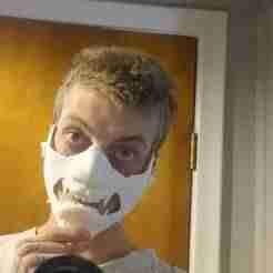 Samurai Mask Cracked Porcelain