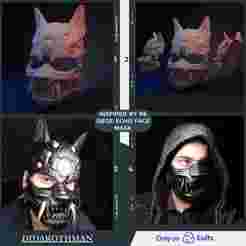 Samurai Mask – Tactical Demon Face Mask (3D Print STL, 2 Parts)