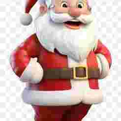 Santa Claus Action Figure STL – Festive Holiday 3D Print