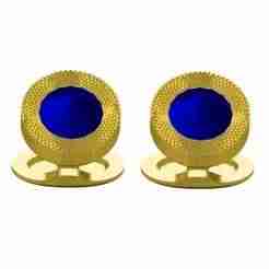 Sapphire Stone Craved Cufflink