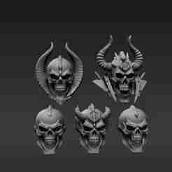 Savage Warrior Helmet Set - Custom Bits for 28mm Evil Champions