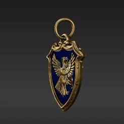 Scholarly Faction Insignia Keyring - Wisdom Eagle Fantasy Accessory STL