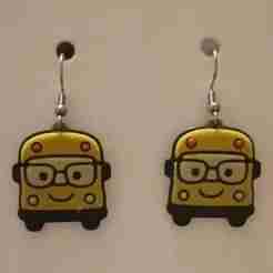 School Bus Earrings & Keychain | No AMS Needed | Back to School Teacher Gift 3D Print STL