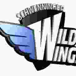 Schwenninger Wild Wings logo with wall mount / IKEA Skadis perforated plate
