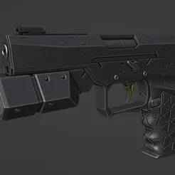 Sci-fi Gun Wanted Dead prop cosplay 3d model (stl file) for printing