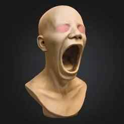 😱 Screaming Horror Bust - 3D Printable Statue for Halloween & Cosplay