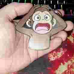 🙈 Screaming Monkey Meme Keychain – Double-Sided | Multicolor 3D Print