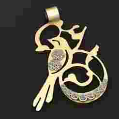 sculpted bird pendant 3D printable model