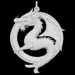 Serpentine Winged Dragon Pendant