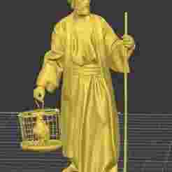 Shepherd with a Palestinian bird cage