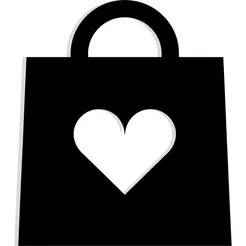 shopping bag with a heart as the handle 2 - 2D/3D Wall Art STL+SVG For CNC Router, Plasma, Waterjet, Laser & 3D Printer