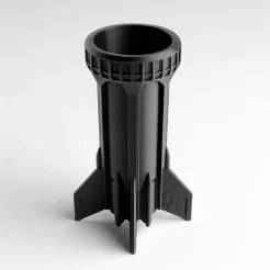Shuttle Holder Pot 3D Print – Decorative Space Showpiece