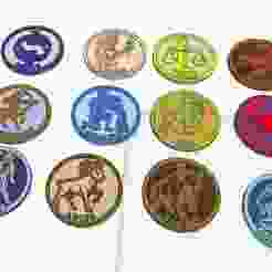 Signs of the zodiac - 12 key rings - key - keychain - pendant - pendant - necklace - pendant - pendant - necklace