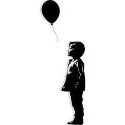 silhouette of a child holding a balloon in fog 2 - 2D/3D Wall Art STL+SVG For CNC Router, Plasma, Waterjet, Laser & 3D Printer