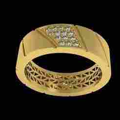 Simple Pave Diamond Set Wedding Band for Men