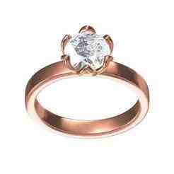 Single Diamond Tulip Setting Solitaire Engagement Ring