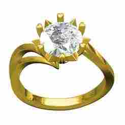 Single Round Diamond Heart Prong Bypass Ring