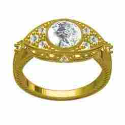 Single Stone Marquise Shaped Art Deco Engagement Ring