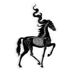 skeletal horse with smoke rising from its hooves 2 - 2D/3D Wall Art STL+SVG For CNC Router, Plasma, Waterjet, Laser & 3D Printer
