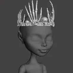 Skeleton crown for Monster High or Ever After High dolls