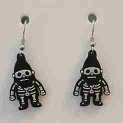 Skeleton Gnome – Halloween Earrings & Keychain STL (Non-AMS, 2-Color)
