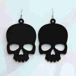 Skull Earrings STL File | Halloween Jewelry | 3D Print Model