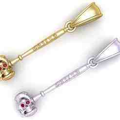 Skull Hammer Pendant 3D  printable  Model