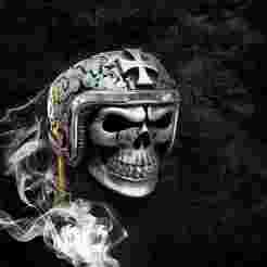 Skull Ring in a Hard Hat Biker 3D Model